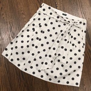 Sz2 J.Crew Factory polka dot skirt Navy and Ivory